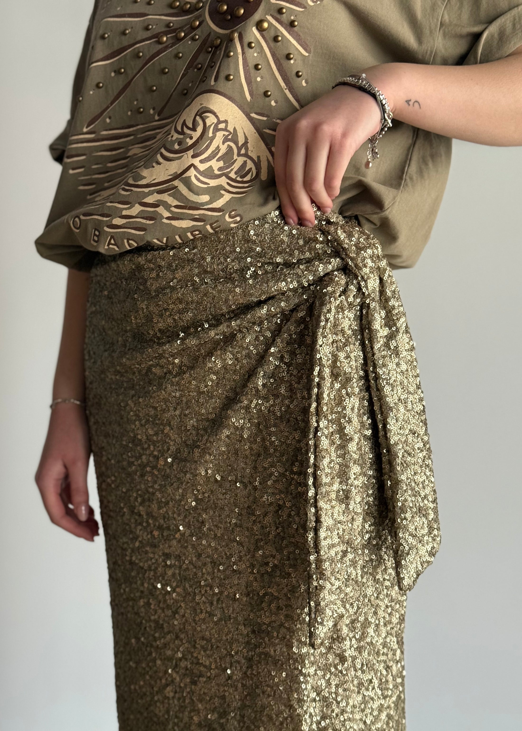 Gonna PHILIALOFT midi con paillettes