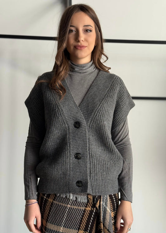 Gilet LUMINA in maglia a costine