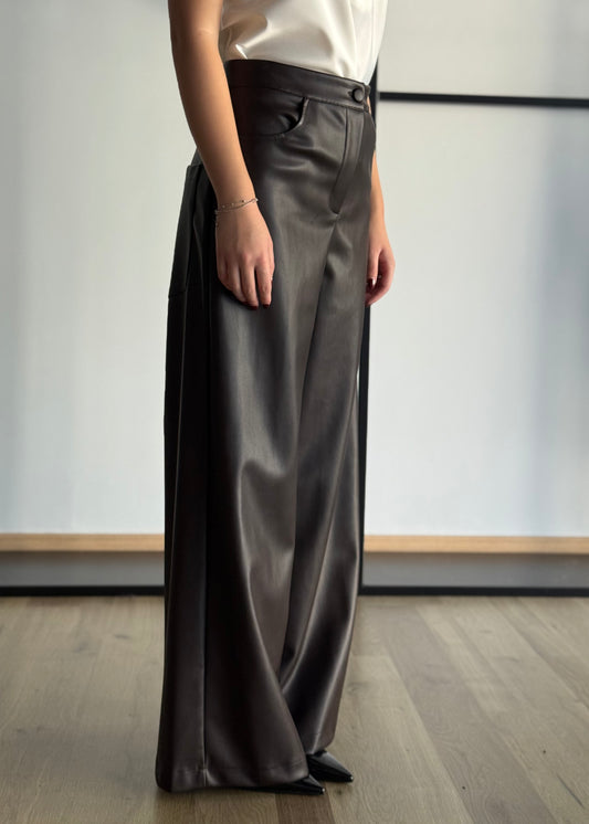 Pantalone dritto in ecopelle -ZAHJR