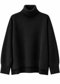 Carica l'immagine nel visualizzatore della galleria, Maglia over nero collo alto - ZAHJR
