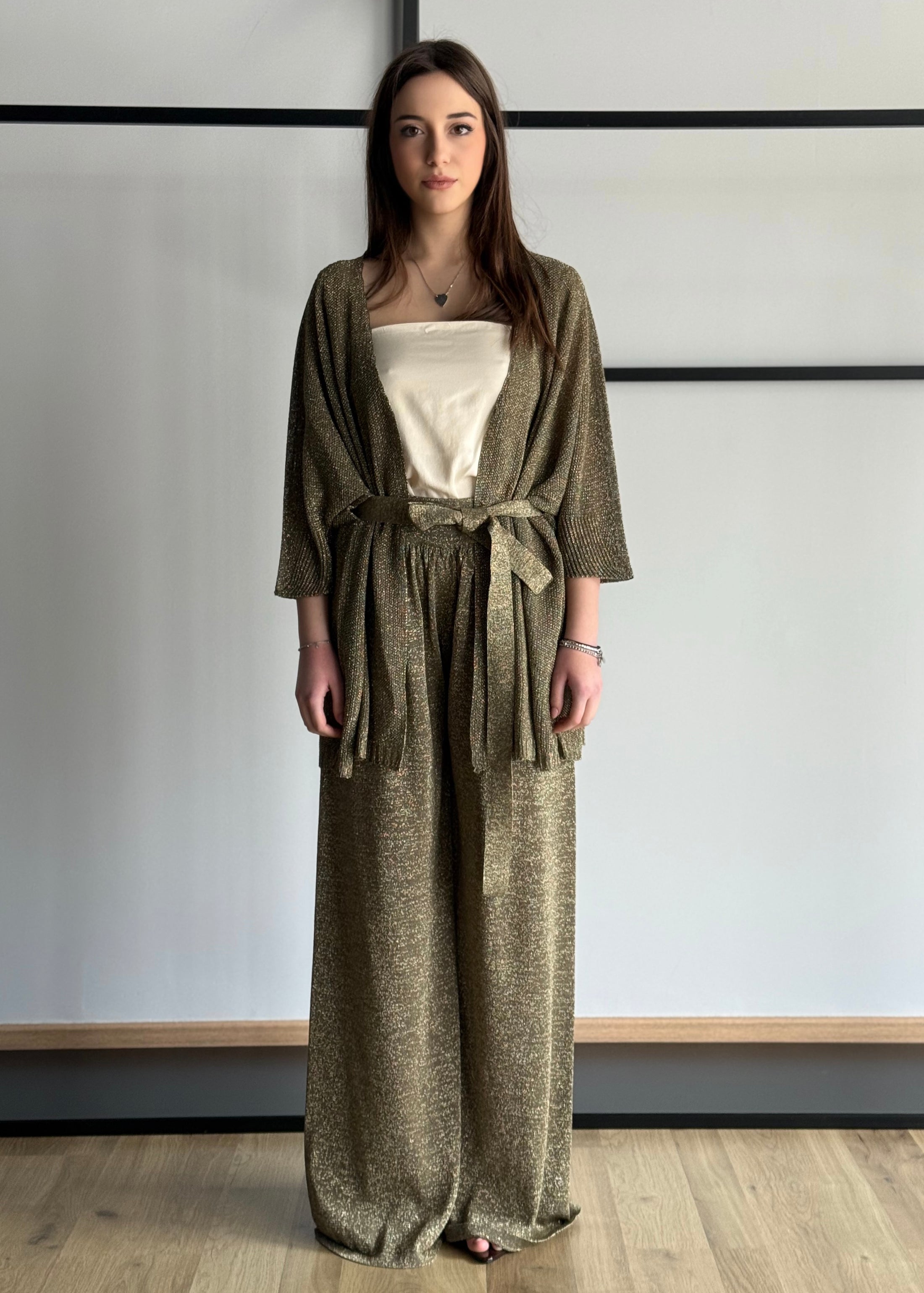 Pantalone KONTATTO in lurex militare