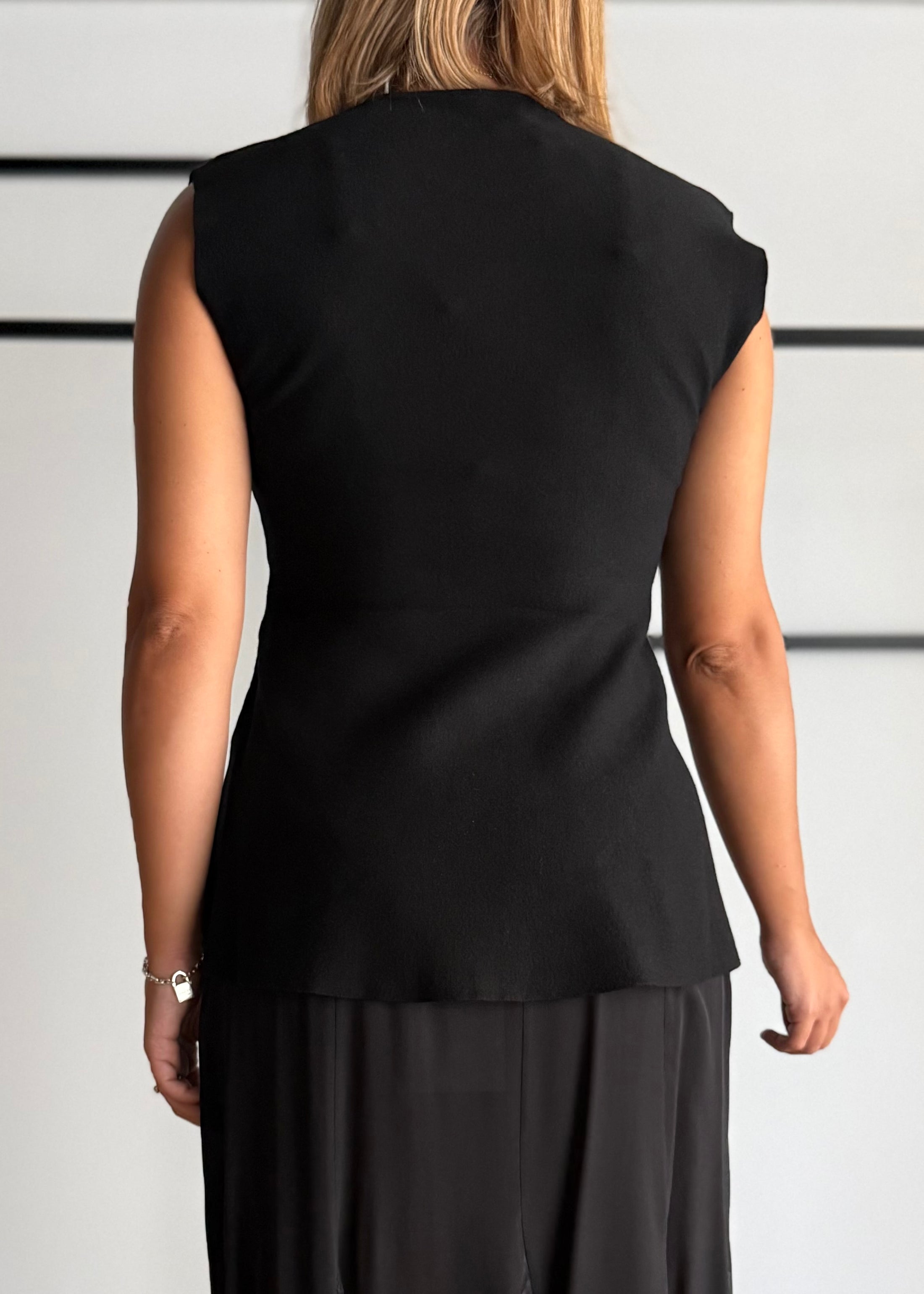 Top godet nero - KONTATTO