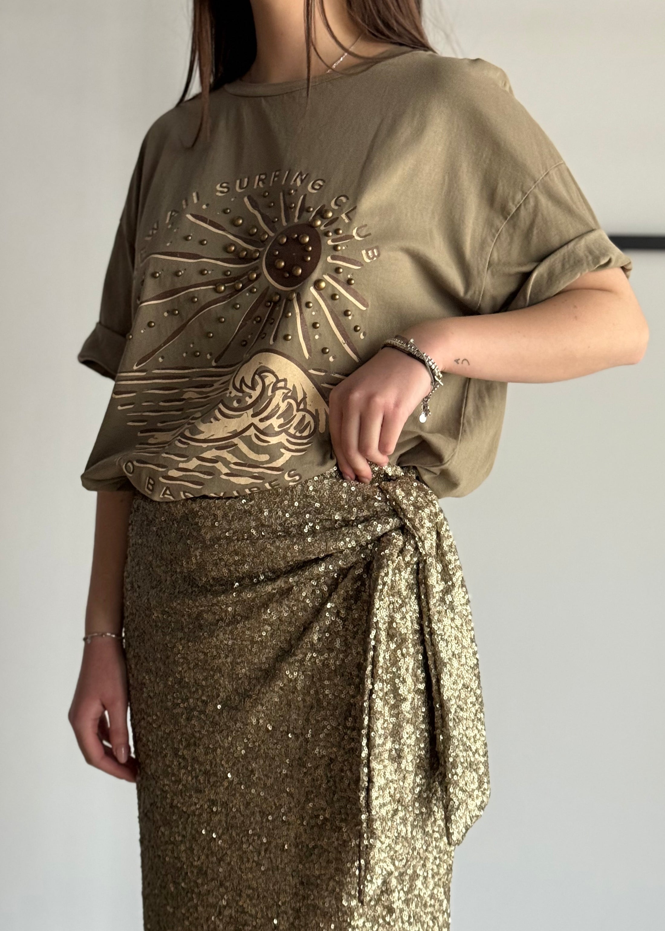 Gonna PHILIALOFT midi con paillettes