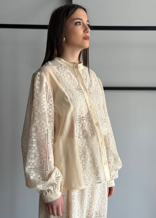 Camicia ZAHJR in pizzo ricamata