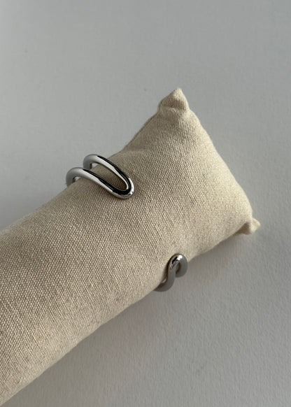 Bracciale rigido argento doppia onda
