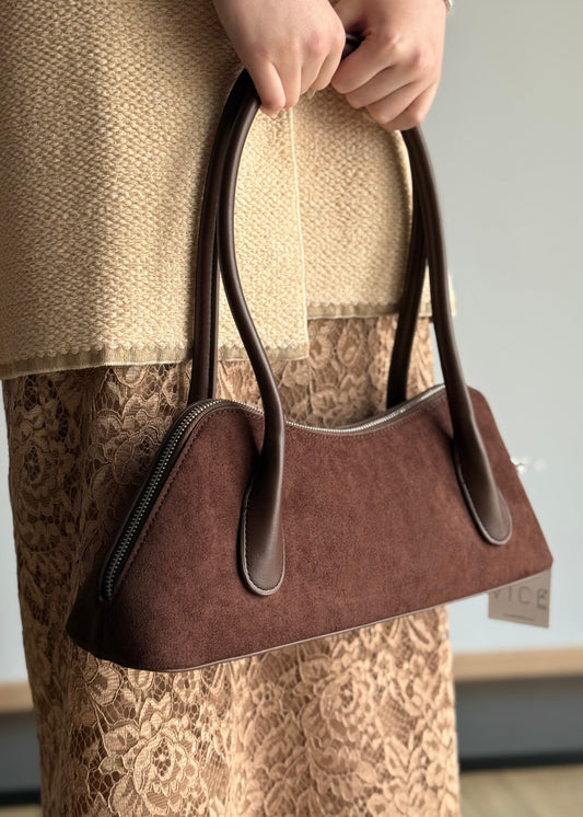 Borsa a spalla THEVICE in suede moro